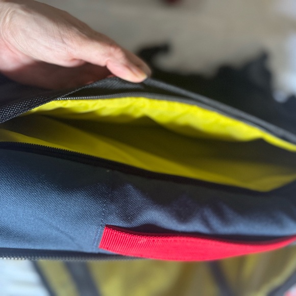 Topo Designs Backpack in Black, Red, and Yellow - Picture 7 of 10